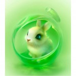 Алмазная вышивка 3D "Милые зверушки. Кролик", 52/59 см.