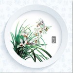 Алмазная вышивка 3D "Тарелка. Орхидеи", 36/36 см.