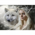 Алмазная вышивка 3D "Дриада и волк" 25/35